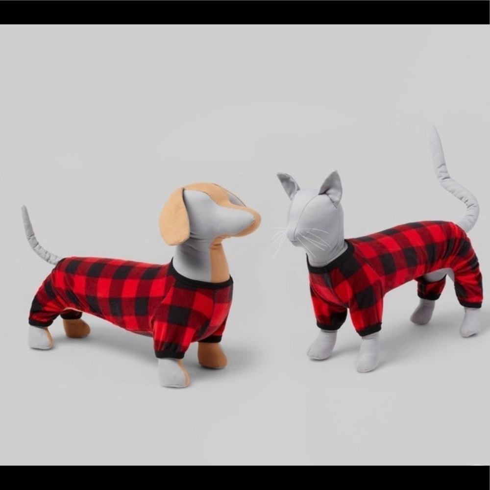NWT  Dog and Cat Buffalo Check Pajama with Sleeves - Wondershop XS extra small